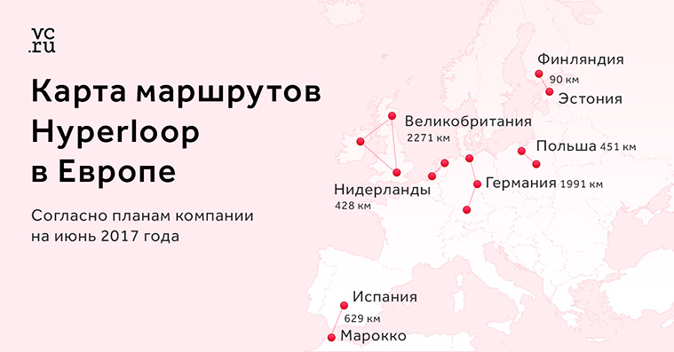 Стали известны возможные маршруты футуристических вакуумных поездов (1)