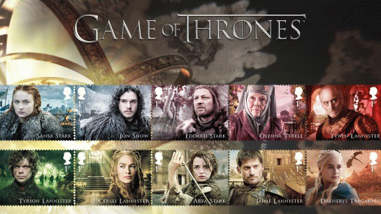 Герои Игры Престолов появились на почтовых марках Великобритании (1)