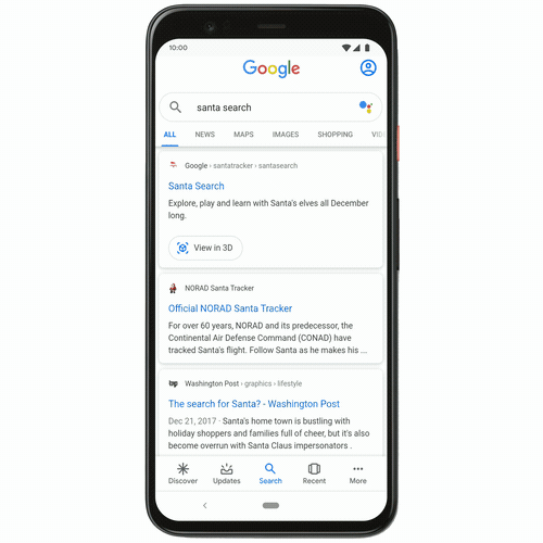Google добавил функцию вызова виртуального Санты в поиске (1)