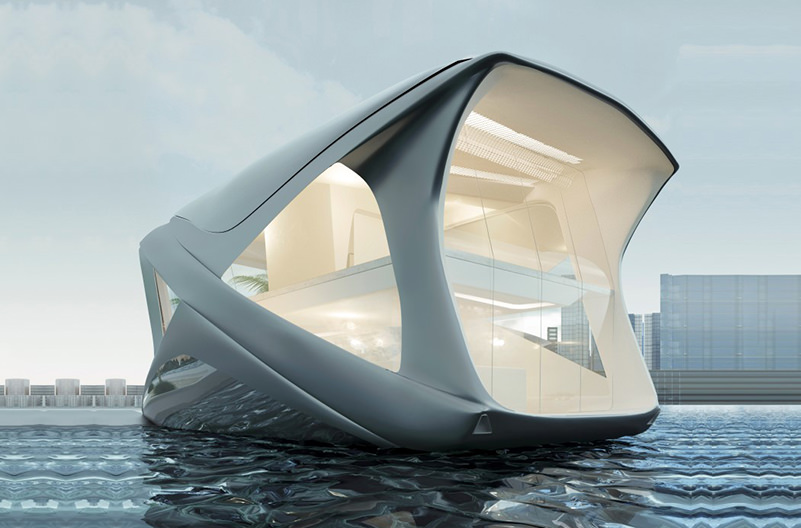 Польский дизайнер представил концепт футуристических домов на воде
