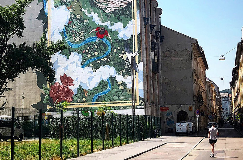 Граффити в Будапеште очищает воздух