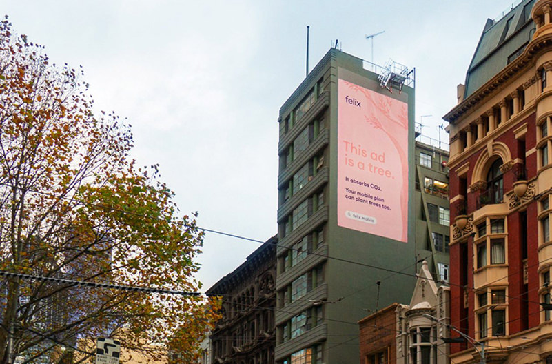 В Мельбурне создали рекламу-мурал, который поглощает выбросы CO₂